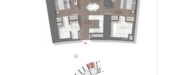 2 غرف نوم شقة في SAFA TWO, الخليج التجاري, UAE رقم 60011 2