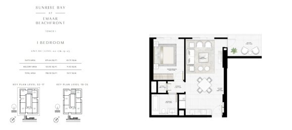 Apartamento de 1 dormitorio en Dubai Harbour, UAE No. 3792 10
