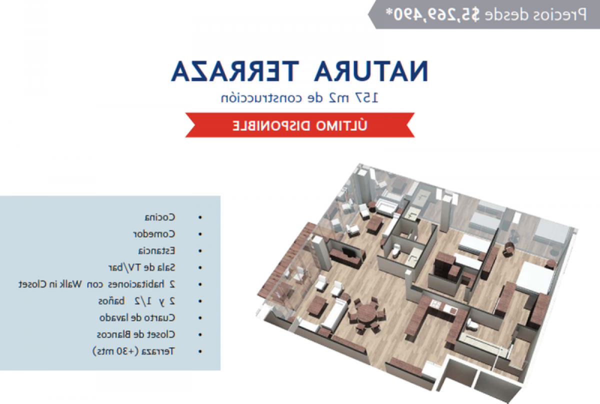 2 Schlafzimmer Wohnung in Mexico, Nr. 215110