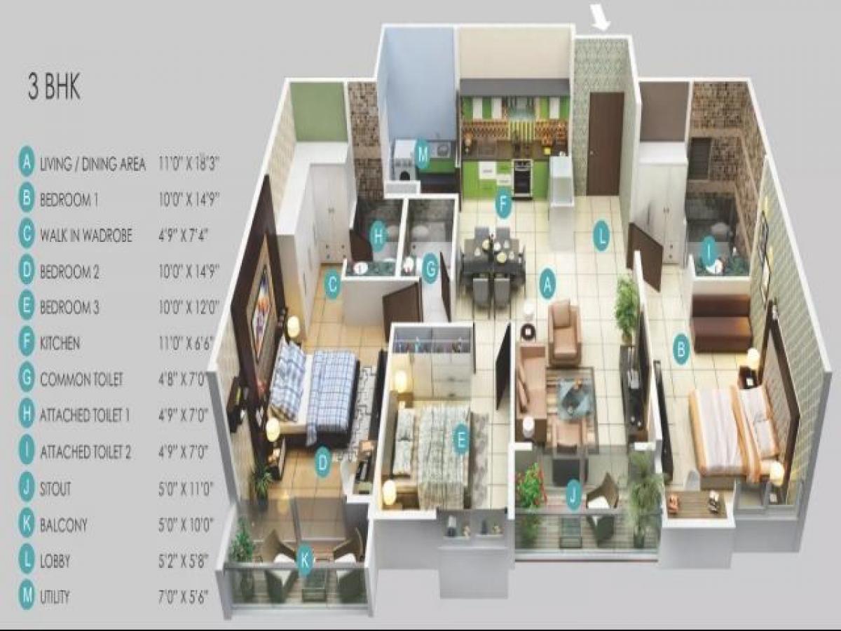 3 bedrooms House in Bangalore, India No. 43619