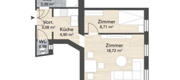2-Zimmer Wohnung in Rudolfsheim-Funfhaus, Austria, Nr. 250368 15