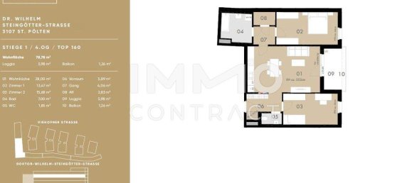 3-Zimmer Wohnung in St. Pölten, Austria, Nr. 3545 24