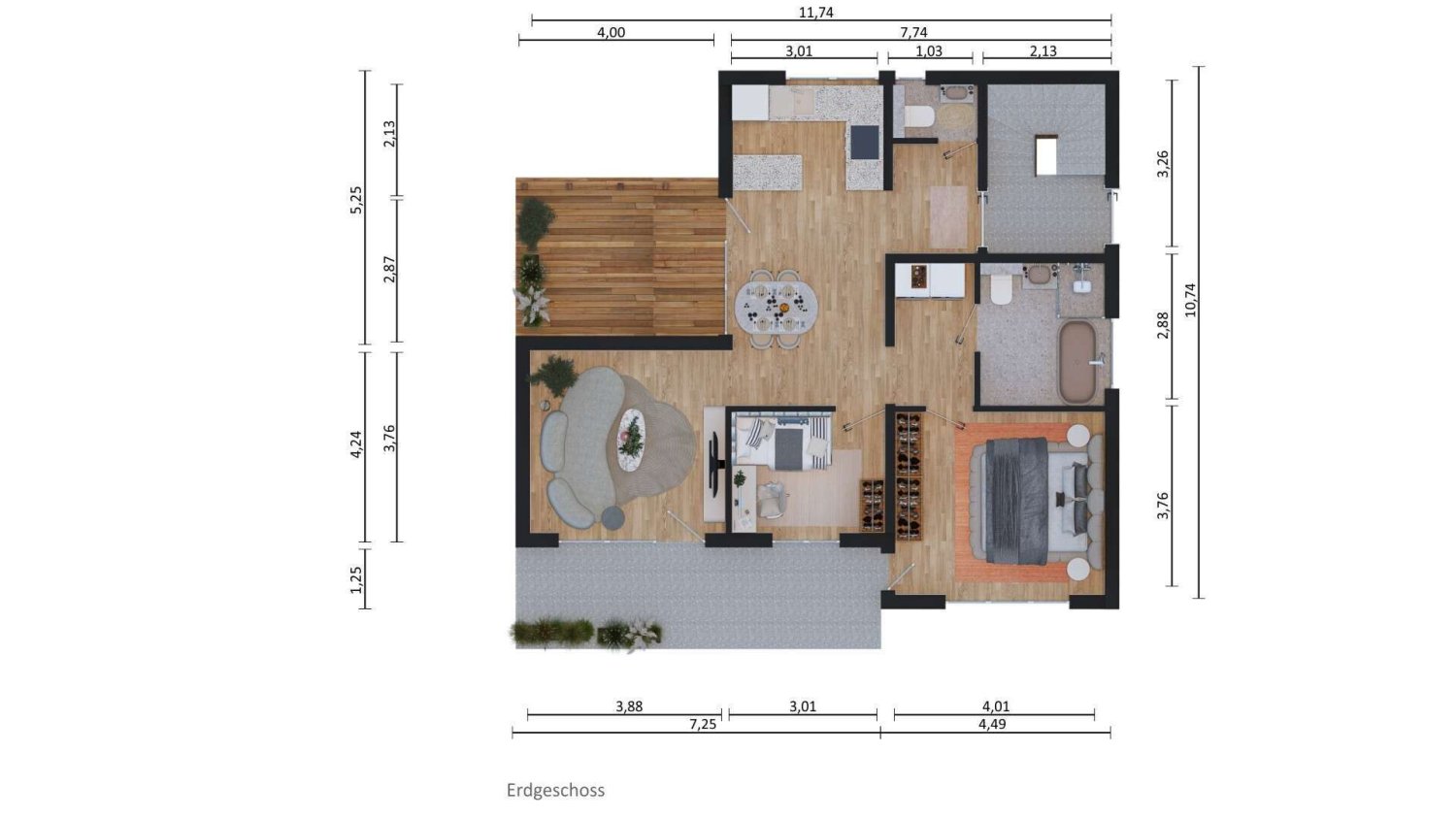 4 غرف نوم تاون هاوس في Rems-Murr-Kreis, Germany رقم 295068