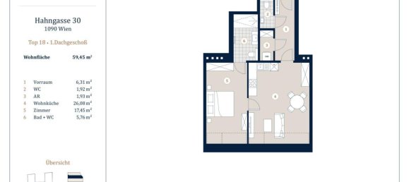 Penthouse de 2 divisões em Alsergrund, Austria N.º 25847 7