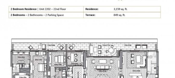 2 Schlafzimmer Wohnung in DORCHESTER COLLECTION, Dubai, UAE, Nr. 57735 11