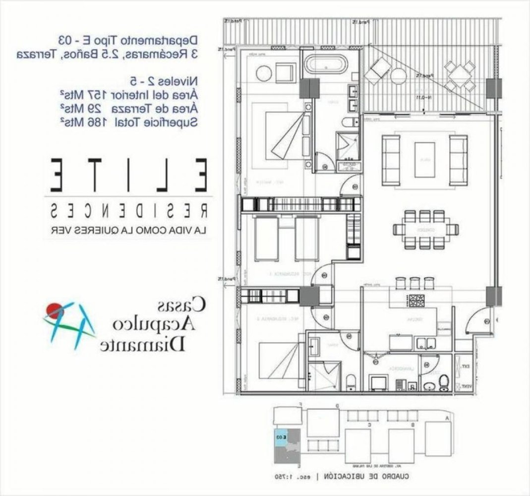 Квартира с 3 спальнями в Герреро, Мексика № 169270