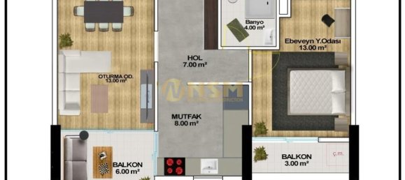 Apartamento de 1+1 en Mersin, Turkey No. 31100 18