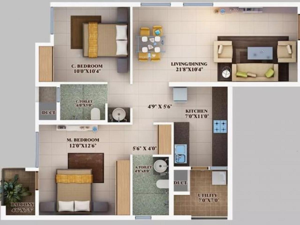 2 bedrooms House in Bangalore, India No. 9492