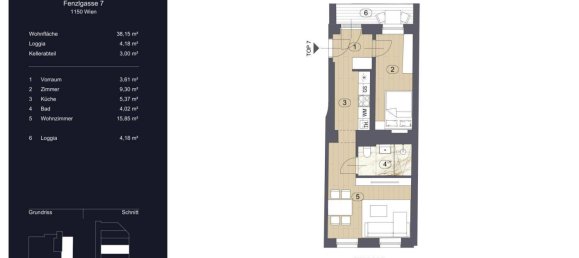 2غرفة شقة في Rudolfsheim-Funfhaus, Austria رقم 211744 4