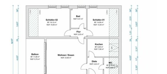 2 Schlafzimmer Wohnung in Offenbach, Germany, Nr. 133842 10