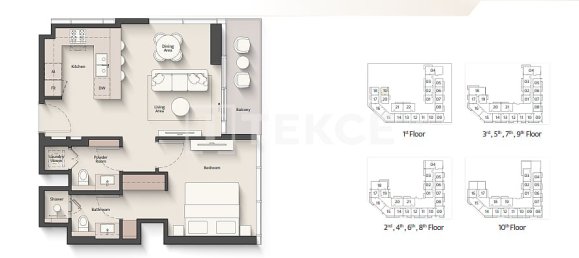 1 dormitorio apartamento en venta en Meydan, Dubai, UAE № 195078 23