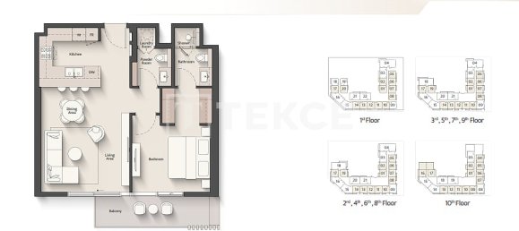 1 dormitorio apartamento en venta en Meydan, Dubai, UAE № 195078 17