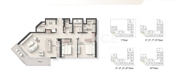 1 dormitorio apartamento en venta en Meydan, Dubai, UAE № 195078 20
