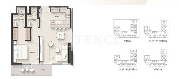 1 dormitorio apartamento en venta en Meydan, Dubai, UAE № 195078 24