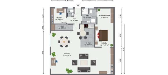 Квартира с 3 комнатами в Gottingen, Германия № 249360 21