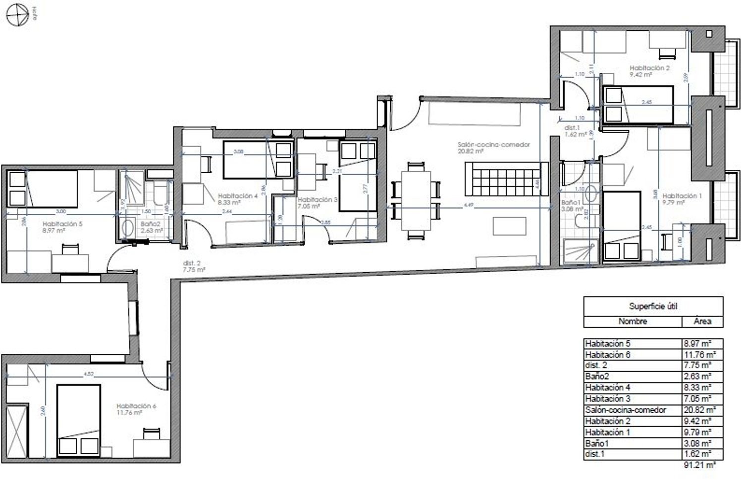 3 bedrooms Apartment in Madrid, Spain No. 191634