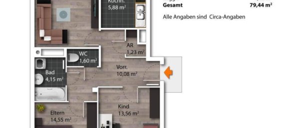3-Zimmer Wohnung in Wels, Austria, Nr. 231926 5