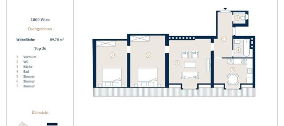 3 rooms Apartment in Mariahilf, Austria No. 240105 17