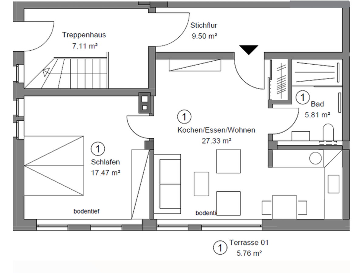 Студия в Хамм, Германия № 55463