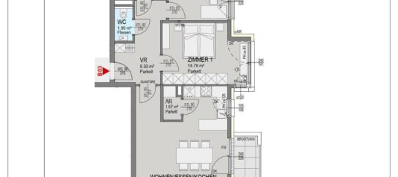 3 rooms Apartment in Graz, Austria No. 19269 2