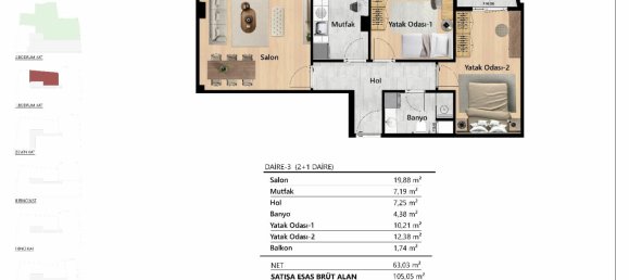 3 rooms Apartment in Beyoglu, Turkey No. 32632 21