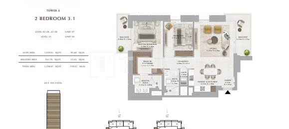 3 Schlafzimmer Wohnung in Dubai, UAE, Nr. 111811 12