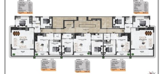 Appartement 1+1 à Oba, Turkey No. 14376 21