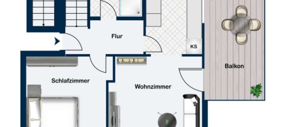 2 غرف نوم منزل ذو طابقين في Baden-Wurttemberg, Germany رقم 87412 16