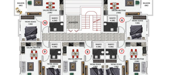 Apartment 1+1 in Okurcalar, Turkey No. 30475 9