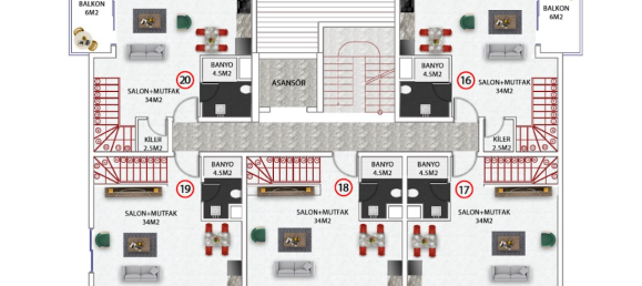 Apartment 1+1 in Okurcalar, Turkey No. 30475 12