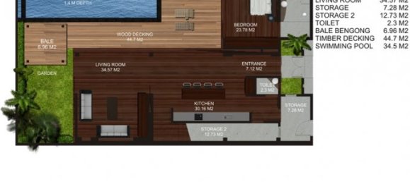 2 dormitorios villa en alquiler en Jimbaran, Badung, Bali, Indonesia № 3251 17