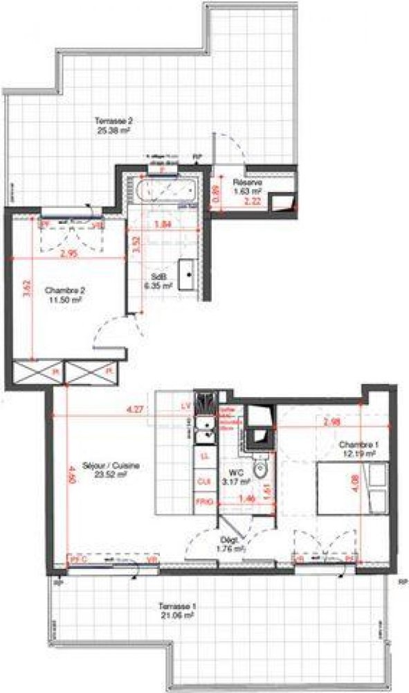 Apartamento com 2 quartos em condomínio em Bagneux, France N.º 36320