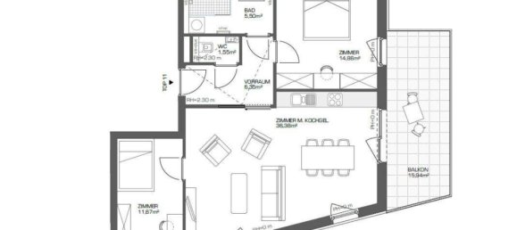 Apartamento de 3 habitaciónes en Vienna, Austria No. 252339 19