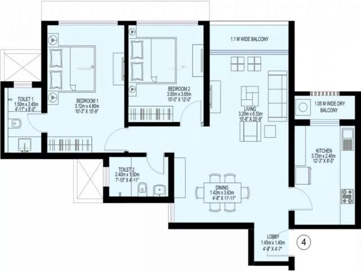 2 bedrooms House in Mumbai, India No. 23519