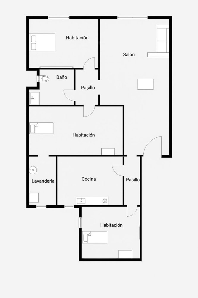 Apartamento T3 em L'Hospitalet de Llobregat, Spain N.º 210311