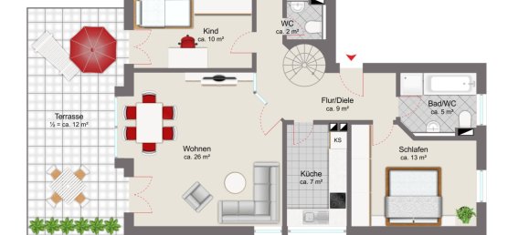 3-salle Appartement à Munich, Germany No. 360197 15