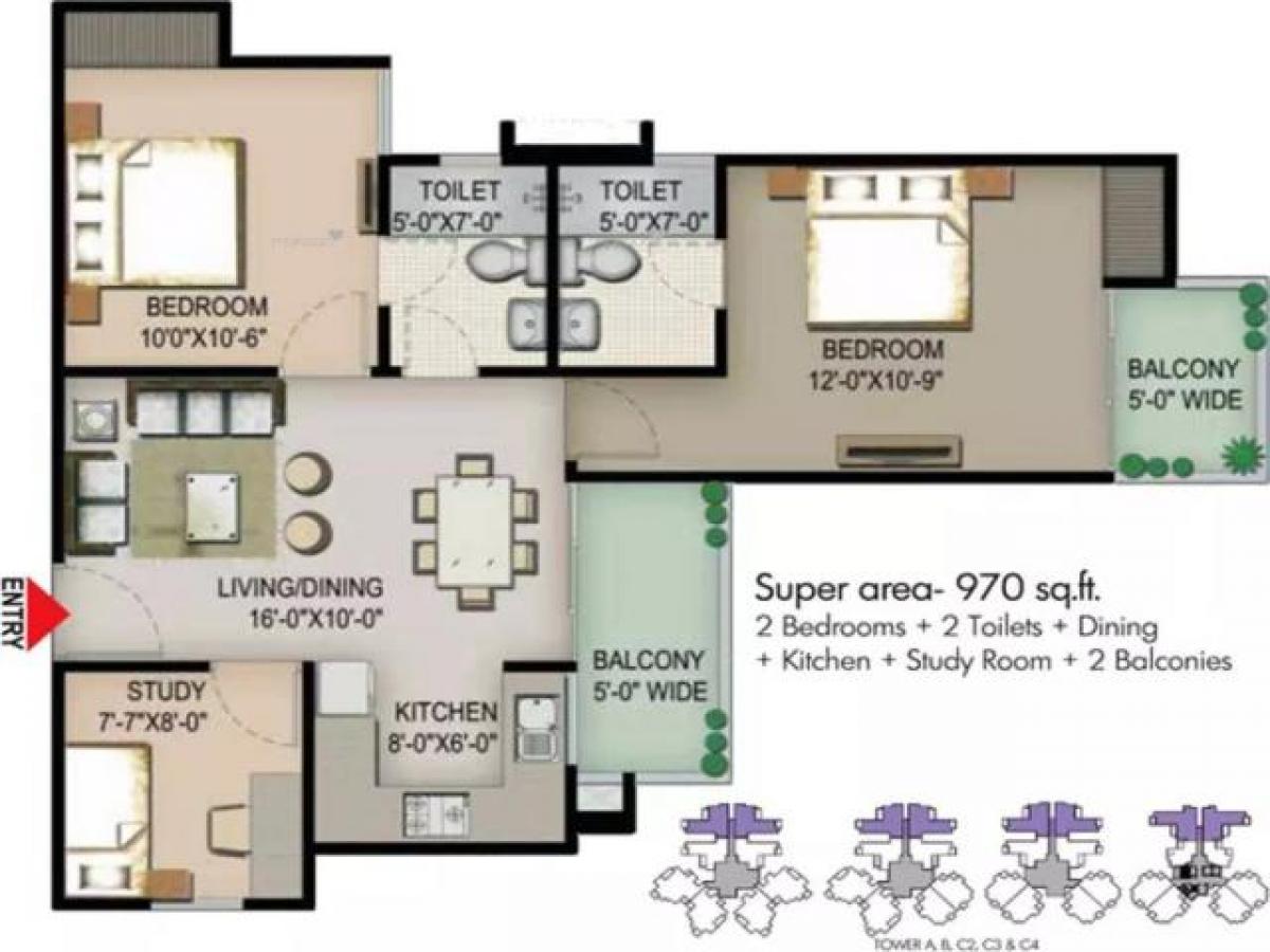 2 bedrooms House in Noida, India No. 67370