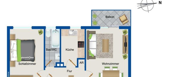 2 rooms Apartment in Offenbach, Germany No. 155079 14
