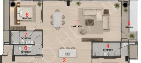 3 chambres appartement à vendre à Hua Hin, Prachuap Khiri Khan, Western Thailand, Thailand № 165741 9