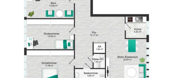 Apartamento de 3 dormitorios en Offenbach am Main, Germany No. 76659 9