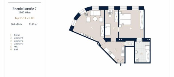 3 rooms Apartment in Ottakring, Austria No. 206946 7