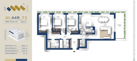 Квартира с 3 спальнями в Вила Нова ди Гая, Португалия № 160825 8