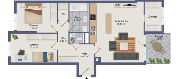 4-salle Appartement à Vienna, Austria No. 7306 11