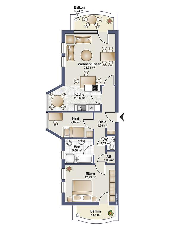 Apartamento T2 em Potsdam-Mittelmark, Germany N.º 32065