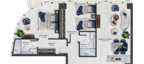 Apartamento de 1 dormitorio en Al Marjan Island, UAE No. 121392 8