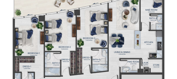 Apartamento de 1 dormitorio en Al Marjan Island, UAE No. 121392 9