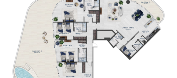 Apartamento de 1 dormitorio en Al Marjan Island, UAE No. 121392 10