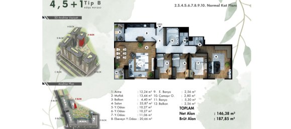 3-Zimmer Wohnung in Eyup, Turkey, Nr. 26335 9