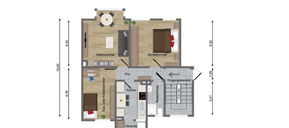 2 غرف نوم شقة في Pforzheim, Germany رقم 292802 14