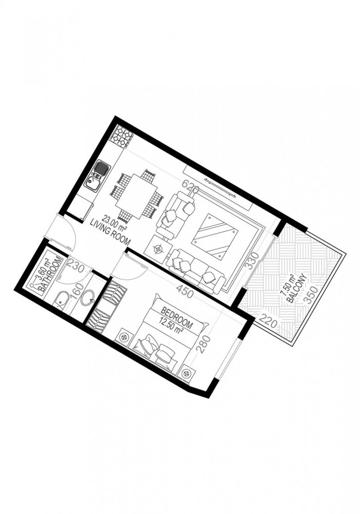 شقة 1+1 في Yekta Sungate Residence, Gazipasa, Turkey رقم 39475 1